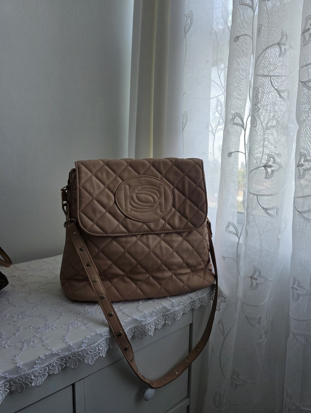 bebe Olivia Icon Logo Quilted Backpack